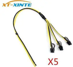 XT-XINTE 5Pcs Power Supply Cable 1 to 3 6p+2p Miner Adapter Cable 8pin GPU Video Card Wire 12AWG+18AWG Cables for BTC Mining XT-XINTE 5Pcs Power Supply Cable 1 to 3 6p+2p Miner Adapter Cable 8pin GPU Video Card Wire 12AWG+18AWG Cables for BTC Mining