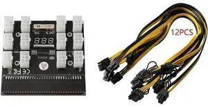 FOR Breakout Board With 12PCS Cable 12 Port 6Pin Power Module Server Adapter For 1200W 750W PSU GPU Miner BTC ETH FOR Breakout Board With 12PCS Cable 12 Port 6Pin Power Module Server Adapter For 1200W 750W PSU GPU Miner BTC ETH