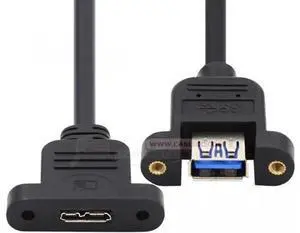FOR Screw Mount Type 5Gbps Extension Cable Micro 3.0 Type-B Female FOR Screw Mount Type 5Gbps Extension Cable Micro 3.0 Type-B Female