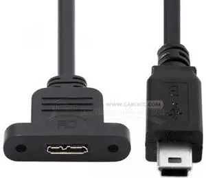 FOR Type-B USB2.0 Male to Micro 3.0 Type-B Female Screw Mount Type Extension Cable 480Mbps FOR Type-B USB2.0 Male to Micro 3.0 Type-B Female Screw Mount Type Extension Cable 480Mbps