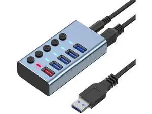 5 Ports USB3.0 Splitter Computer Extender USB HUB 2.4A Fast Charging Port External 12V Power Supply -EU Plug 5 Ports USB3.0 Splitter Computer Extender USB HUB 2.4A Fast Charging Port External 12V Power Supply -EU Plug