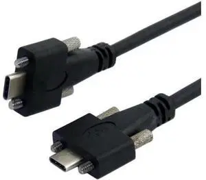 FOR USB 3.1 Type-C Dual Screw Locking to Locking USB-C 10Gbps Data Cable 1.2m Panel Mount Type FOR USB 3.1 Type-C Dual Screw Locking to Locking USB-C 10Gbps Data Cable 1.2m Panel Mount Type