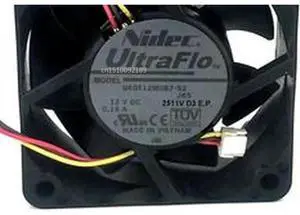 Ventilador enfriador de servidor para U60T12MUB7-52 J65 DC 12V 0.16A 60x60x25mm Ventilador enfriador de servidor para U60T12MUB7-52 J65 DC 12V 0.16A 60x60x25mm