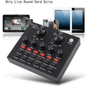 Sound Card Audio USB 5.0 Headset Microphone Webcast Live Sound Card 12 Sound Effects 10 Modes Sound Card for Phone Computer Sound Card Audio USB 5.0 Headset Microphone Webcast Live Sound Card 12 Sound Effects 10 Modes Sound Card for Phone Computer