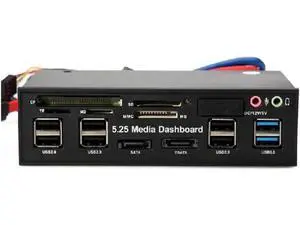 5.25"PC Media Dashboard Multi-Function Front Panel 2-Port USB 3.0 +6-Port + USB2.0 All In 1 Card Reader + eSATA+ SATA+Auido Port 5.25"PC Media Dashboard Multi-Function Front Panel 2-Port USB 3.0 +6-Port + USB2.0 All In 1 Card Reader + eSATA+ SATA+Auido Port