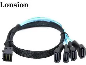 FOR Efficient Mini SAS HD SFF-8643 to 4 SATA 7Pin Male Cable for Data Transfer FOR Efficient Mini SAS HD SFF-8643 to 4 SATA 7Pin Male Cable for Data Transfer