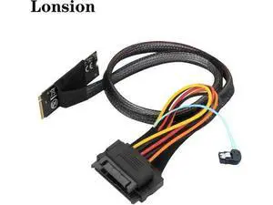 FOR M.2 (M-Key nvme) SFF-8643 to U.2 SFF-8639 Adapter with SATA 15P and 7P Right-Angle Cable FOR M.2 (M-Key nvme) SFF-8643 to U.2 SFF-8639 Adapter with SATA 15P and 7P Right-Angle Cable
