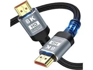 8K HDMI 2.1 Cable 16.4FT, (Certified) Ultra HD 48Gbps High Speed 8K60 4K120 eARC RTX 3090 HDR10 4:4:4 HDCP 2.2&2.3 Dolby Compatible with Playstation 5/PS5, Xbox Series X, Roku/Fire/Sony/LG 16.4 Feet 8K HDMI 2.1 Cable 16.4FT, (Certified) Ultra HD 48Gbps High Speed 8K60 4K120 eARC RTX 3090 HDR10 4:4:4 HDCP 2.2&2.3 Dolby Compatible with Playstation 5/PS5, Xbox Series X, Roku/Fire/Sony/LG 16.4 Feet