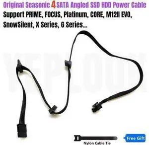 Original Seasonic 6Pin to 4 SATA Angled HDD SSD Power Cable for Seasonic CORE GM-650, GM-550, GM-500 Semi Modular Power Supply Original Seasonic 6Pin to 4 SATA Angled HDD SSD Power Cable for Seasonic CORE GM-650, GM-550, GM-500 Semi Modular Power Supply