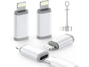 MFi Certified 27W USB C to Lightning Adapter (4 Pack) - Fast Charging Data Sync Lightning to USB Type C Cable Adapter for iPhone14/13/12 Series iPad AirPods with Anti-Lost Loop Not for Audio/OTG MFi Certified 27W USB C to Lightning Adapter (4 Pack) - Fast Charging Data Sync Lightning to USB Type C Cable Adapter for iPhone14/13/12 Series iPad AirPods with Anti-Lost Loop Not for Audio/OTG