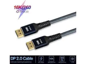 DisplayPort Cable 2.0, 16K DP Cable 3.3FT (16K@60Hz, 8K@60Hz, 4K@165Hz) HBR3 Support 80Gbps, HDCP 2.2, HDR10 FreeSync G-Sync DisplayPort Cable 2.0, 16K DP Cable 3.3FT (16K@60Hz, 8K@60Hz, 4K@165Hz) HBR3 Support 80Gbps, HDCP 2.2, HDR10 FreeSync G-Sync