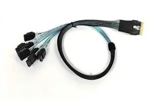 SlimSAS 8i SFF-8654 to 8 Ports SATA Cable, 50CM High Speed Data Connection Wire SlimSAS 8i SFF-8654 to 8 Ports SATA Cable, 50CM High Speed Data Connection Wire