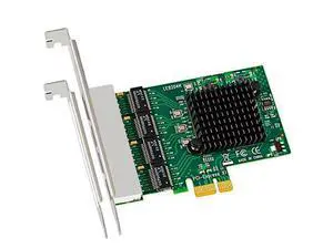4-Port PCIe Gigabit Ethernet Card, PCIe X1 10/100/1000Mbps RJ45 LAN Controller Card, with Full & Low Profile Bracket for Desktop PC 4-Port PCIe Gigabit Ethernet Card, PCIe X1 10/100/1000Mbps RJ45 LAN Controller Card, with Full & Low Profile Bracket for Desktop PC