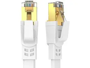 75FT/22M Cat8 Shielded Flat Ethernet Cable, 40Gbps 2000MHz SFTP Heavy Duty RJ45 In-Wall High Speed Internet LAN Cable 75FT/22M Cat8 Shielded Flat Ethernet Cable, 40Gbps 2000MHz SFTP Heavy Duty RJ45 In-Wall High Speed Internet LAN Cable