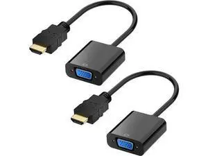 HDMI to VGA, Gold-Plated HDMI to VGA Adapter (Male to Female) for Computer, Desktop, Laptop, PC, Monitor, Projector, HDTV, Chromebook, Raspberry Pi, Roku, Xbox and More - Black 2pack HDMI to VGA, Gold-Plated HDMI to VGA Adapter (Male to Female) for Computer, Desktop, Laptop, PC, Monitor, Projector, HDTV, Chromebook, Raspberry Pi, Roku, Xbox and More - Black 2pack