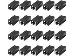 RJ45 Inline Coupler, Female to Female Ethernet Cable Extender Connector, Cat5/Cat5e/Cat6/Cat7 Network Coupler Adapter for LAN Cable Extension, Black, 20 Pack RJ45 Inline Coupler, Female to Female Ethernet Cable Extender Connector, Cat5/Cat5e/Cat6/Cat7 Network Coupler Adapter for LAN Cable Extension, Black, 20 Pack