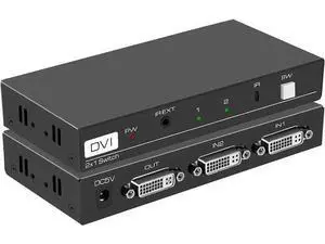 2 in 1 Out DVI Switch, 4K DVI Port Switcher Selector with HDCP, DVI Splitter Switch for PC Laptop DVR Projector HDTV 2 in 1 Out DVI Switch, 4K DVI Port Switcher Selector with HDCP, DVI Splitter Switch for PC Laptop DVR Projector HDTV