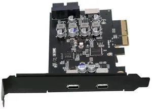 10Gbps PCI-E USB Expansion Card, Dual Type-C + Type-E USB 3.1 Front Panel Socket + USB3.0 19Pin/20Pin Header, ASM3142 VL822 Chipset PCIe Adapter 10Gbps PCI-E USB Expansion Card, Dual Type-C + Type-E USB 3.1 Front Panel Socket + USB3.0 19Pin/20Pin Header, ASM3142 VL822 Chipset PCIe Adapter