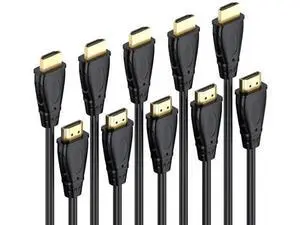 6FT HDMI 2.0 Cable 5-Pack 4K@60Hz High Speed Cord Supports ARC/eARC HDR HDCP 2.2 for TV Soundbar PS5 PS4 Xbox Roku Monitor PC Gaming 6FT HDMI 2.0 Cable 5-Pack 4K@60Hz High Speed Cord Supports ARC/eARC HDR HDCP 2.2 for TV Soundbar PS5 PS4 Xbox Roku Monitor PC Gaming