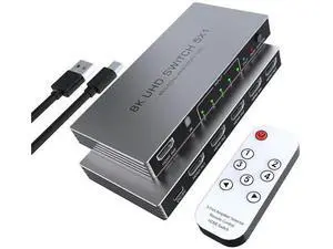 5 in 1 Out HDMI 2.1 Switch, 8K@60Hz 4K@240Hz HDMI Switcher Splitter with Power Adapter, Support HDR10+ HDCP 2.3 CEC, Compatible with PS5 PS4 Xbox Nintendo Switch Roku Apple TV Fire Stick 5 in 1 Out HDMI 2.1 Switch, 8K@60Hz 4K@240Hz HDMI Switcher Splitter with Power Adapter, Support HDR10+ HDCP 2.3 CEC, Compatible with PS5 PS4 Xbox Nintendo Switch Roku Apple TV Fire Stick