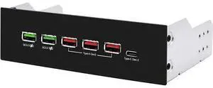 5.25 Inch USB 3.1 Gen2 Front Panel Hub, 10Gbps High Speed Type-C Hub with QC 3.0 Quick Charging Port for Desktop PC 5.25 Inch USB 3.1 Gen2 Front Panel Hub, 10Gbps High Speed Type-C Hub with QC 3.0 Quick Charging Port for Desktop PC