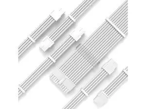 White Custom Sleeved PSU Extension Cable Kit, 6PCS 18AWG Modded Power Supply Cables, 24Pin ATX, 4+4 EPS CPU, 6+2 PCIe GPU Cables with White Cable Combs for White Theme PC Building White Custom Sleeved PSU Extension Cable Kit, 6PCS 18AWG Modded Power Supply Cables, 24Pin ATX, 4+4 EPS CPU, 6+2 PCIe GPU Cables with White Cable Combs for White Theme PC Building