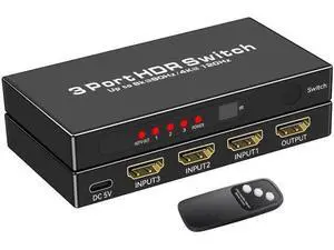 HDMI 2.1 Switch 3 in 1 Out, 8K@60Hz 48Gbps HDMI Switcher Splitter, Supports 4K@120Hz HDCP 2.3 VRR ALLM Dolby Vision Atmos, Compatible with PS5 Xbox TV DVD Player HDMI 2.1 Switch 3 in 1 Out, 8K@60Hz 48Gbps HDMI Switcher Splitter, Supports 4K@120Hz HDCP 2.3 VRR ALLM Dolby Vision Atmos, Compatible with PS5 Xbox TV DVD Player