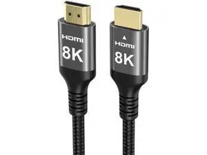 33FT 8K HDMI Cable, 48Gbps Nylon Braided High Speed HDMI Cord, 8K@60Hz 4K@120Hz 2K@165Hz 12bit eARC ARC Dolby Atmos HDR10+ HDCP2.3, Compatible with PC TV Soundbar Monitor Mac PS5 Xbox 33FT 8K HDMI Cable, 48Gbps Nylon Braided High Speed HDMI Cord, 8K@60Hz 4K@120Hz 2K@165Hz 12bit eARC ARC Dolby Atmos HDR10+ HDCP2.3, Compatible with PC TV Soundbar Monitor Mac PS5 Xbox