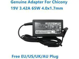 65W Laptop AC Charger, 19V 3.42A 4.0x1.7mm Chicony A18-065N3A A065R191P Replacement Power Supply Adapter 65W Laptop AC Charger, 19V 3.42A 4.0x1.7mm Chicony A18-065N3A A065R191P Replacement Power Supply Adapter