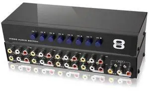8Port RCA AV Switch Box, 8 in 1 Out Composite Audio Video Selector Splitter Hub for TV 8Port RCA AV Switch Box, 8 in 1 Out Composite Audio Video Selector Splitter Hub for TV