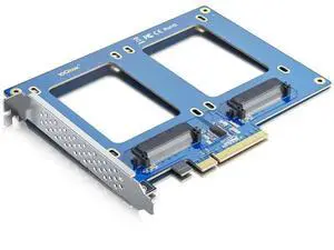 PCIe 3.0 x8 to Dual U.2 NVMe SSD Adapter Card, SFF-8639 Interface with Full Height Bracket for Server NAS Desktop Storage Expansion PCIe 3.0 x8 to Dual U.2 NVMe SSD Adapter Card, SFF-8639 Interface with Full Height Bracket for Server NAS Desktop Storage Expansion