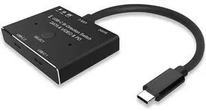 USB-C Bi-Directional 8K@60Hz KVM Switch, 2 In 2 Out Type-C Two-Way Switcher 10Gbps Data 100W PD Charging, KVM Selector Hub for 2 Computers and 2 Monitors Docking Station Connection USB-C Bi-Directional 8K@60Hz KVM Switch, 2 In 2 Out Type-C Two-Way Switcher 10Gbps Data 100W PD Charging, KVM Selector Hub for 2 Computers and 2 Monitors Docking Station Connection