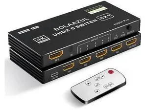 5 in 1 Out 4K@60Hz HDMI Switch, 5 Port HDMI Port Expander with IR Remote, Support 3D HDR HDCP2.2, Black Compatible with PS5 PS4 PS3 Xbox Nintendo Switch Roku Fire Stick TV 5 in 1 Out 4K@60Hz HDMI Switch, 5 Port HDMI Port Expander with IR Remote, Support 3D HDR HDCP2.2, Black Compatible with PS5 PS4 PS3 Xbox Nintendo Switch Roku Fire Stick TV