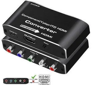 Component to HDMI Converter, 5RCA YPbPr RGB to HDMI Adapter, 1080P HDMI V1.4 Video Audio Converter for DVD PSP Xbox PS2 N64 to HDTV Monitor Projector Component to HDMI Converter, 5RCA YPbPr RGB to HDMI Adapter, 1080P HDMI V1.4 Video Audio Converter for DVD PSP Xbox PS2 N64 to HDTV Monitor Projector