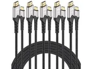 5-Pack 3ft USB C to HDMI Cable, 4K@30Hz 1080P@120Hz Uni-Directional Type C to HDMI Cord, Thunderbolt 3/4 Compatible for Phone, iPad, PC, Laptop, Monitor, TV, Projector 5-Pack 3ft USB C to HDMI Cable, 4K@30Hz 1080P@120Hz Uni-Directional Type C to HDMI Cord, Thunderbolt 3/4 Compatible for Phone, iPad, PC, Laptop, Monitor, TV, Projector
