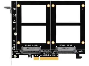 PU21 Dual U.2 to PCIe 4.0 X8 Adapter Card, No Onboard PCIe Bifurcation, Support Software U.2 SSD RAID, Require Motherboard PCIe Bifurcation PU21 Dual U.2 to PCIe 4.0 X8 Adapter Card, No Onboard PCIe Bifurcation, Support Software U.2 SSD RAID, Require Motherboard PCIe Bifurcation