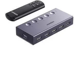 UGREEN 5Port HDMI Switch 5 in 1 Out 4K@60Hz, Grey HDMI Switcher Splitter with Remote Control, Supports 3D CEC HDR HDCP2.2, Compatible with PS5 PS4 PS3 Xbox Nintendo Switch Roku TV Fire Stick UGREEN 5Port HDMI Switch 5 in 1 Out 4K@60Hz, Grey HDMI Switcher Splitter with Remote Control, Supports 3D CEC HDR HDCP2.2, Compatible with PS5 PS4 PS3 Xbox Nintendo Switch Roku TV Fire Stick