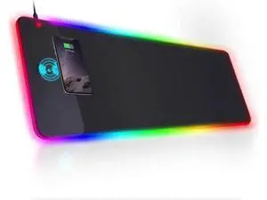10W Wireless Charging RGB Gaming Mouse Pad, 800x300x4MM Extra Large LED Mouse Mat with 10 Light Modes, Non-Slip Rubber Base Keyboard Desk Pad for Gaming MacBook PC Laptop 10W Wireless Charging RGB Gaming Mouse Pad, 800x300x4MM Extra Large LED Mouse Mat with 10 Light Modes, Non-Slip Rubber Base Keyboard Desk Pad for Gaming MacBook PC Laptop