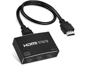 4K HDMI Splitter 1 in 3 Out, 1×3 HDMI Splitter Support 4Kx2K, 1080P, 3D, HDR, DTS/Doby-TrueHD, HDMI Cable Included, Compatible with Xbox PS5/4 Fire Stick Roku Blu-Ray Player Apple TV (NOT S 4K HDMI Splitter 1 in 3 Out, 1×3 HDMI Splitter Support 4Kx2K, 1080P, 3D, HDR, DTS/Doby-TrueHD, HDMI Cable Included, Compatible with Xbox PS5/4 Fire Stick Roku Blu-Ray Player Apple TV (NOT S