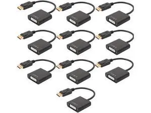 DisplayPort to DVI DVI-D Single Link Adapter, Display Port to DVI Converter Male to Female Black Compatible for HP and Other Brand 10 Packs DisplayPort to DVI DVI-D Single Link Adapter, Display Port to DVI Converter Male to Female Black Compatible for HP and Other Brand 10 Packs