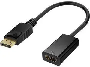 4K DisplayPort (DP) to HDMI Adapter, Gold-Plated Uni-Directional Display Port PC to HDMI Screen Converter (Male to Female) Compatible with HP, D.ell, L.enovo & More, Passive - Black 4K DisplayPort (DP) to HDMI Adapter, Gold-Plated Uni-Directional Display Port PC to HDMI Screen Converter (Male to Female) Compatible with HP, D.ell, L.enovo & More, Passive - Black
