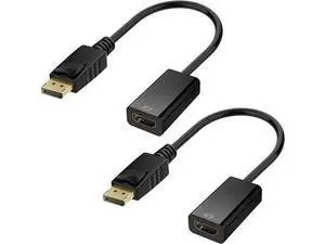 4K DisplayPort (DP) to HDMI Adapter, Gold-Plated Uni-Directional Display Port PC to HDMI Screen Converter (Male to Female) Compatible with HP, D.ell, L.enovo & More, Passive - Black 2pack 4K DisplayPort (DP) to HDMI Adapter, Gold-Plated Uni-Directional Display Port PC to HDMI Screen Converter (Male to Female) Compatible with HP, D.ell, L.enovo & More, Passive - Black 2pack