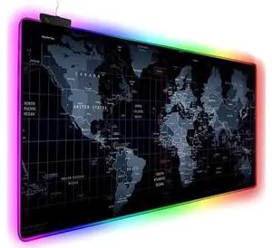 31.5'' x 15in RGB Gaming Mouse Pad, 4mm Thick Map Pattern Extra Large Desk Mat, Waterproof Office Desktop Mat with 10 Lighting Modes for PC Keyboard Mouse Gaming Setup 31.5'' x 15in RGB Gaming Mouse Pad, 4mm Thick Map Pattern Extra Large Desk Mat, Waterproof Office Desktop Mat with 10 Lighting Modes for PC Keyboard Mouse Gaming Setup
