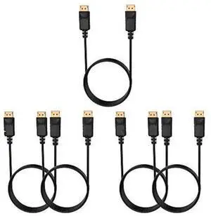 4K DisplayPort to DisplayPort Cable, 10 Feet, Gold-Plated High Speed Display Port 1.2 Cable (4K@60Hz, 2K@144Hz) DP Cable Compatible with Computer, Desktop, Laptop, PC, Monitor, Projector 5 Pack 4K DisplayPort to DisplayPort Cable, 10 Feet, Gold-Plated High Speed Display Port 1.2 Cable (4K@60Hz, 2K@144Hz) DP Cable Compatible with Computer, Desktop, Laptop, PC, Monitor, Projector 5 Pack