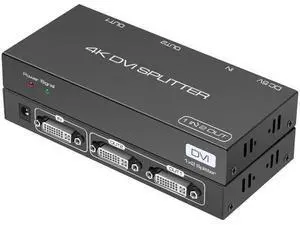 1 in 2 Out DVI Splitter, 2 Port DVI Video Duplicator with EDID Management, 4K@30Hz DVI Distribution Splitter for Dual Monitors PC Laptop DVR Projector HDTV 1 in 2 Out DVI Splitter, 2 Port DVI Video Duplicator with EDID Management, 4K@30Hz DVI Distribution Splitter for Dual Monitors PC Laptop DVR Projector HDTV