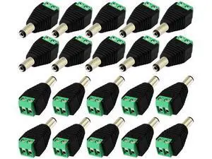 20 Pack DC 5.5x2.1mm Male Barrel Plug to 2 Pin Screw Terminal Power Connector 12V for CCTV Camera LED Strip DVR 20 Pack DC 5.5x2.1mm Male Barrel Plug to 2 Pin Screw Terminal Power Connector 12V for CCTV Camera LED Strip DVR
