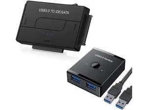 USB 3.0 to IDE SATA Hard Drive Converter Adapter with USB 3.0 Switch for 2.5/3.5 Inch HDD SSD USB 3.0 to IDE SATA Hard Drive Converter Adapter with USB 3.0 Switch for 2.5/3.5 Inch HDD SSD