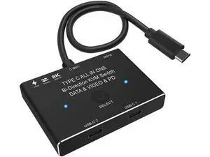 Bi-Directional USB C KVM Switch 2 Computers, USB Type C Switcher Support 8K@60Hz 4K@120Hz Video, 10Gbps Data Transfer & 100W Fast Charging, Compatible with Thunderbolt Devices Black Bi-Directional USB C KVM Switch 2 Computers, USB Type C Switcher Support 8K@60Hz 4K@120Hz Video, 10Gbps Data Transfer & 100W Fast Charging, Compatible with Thunderbolt Devices Black