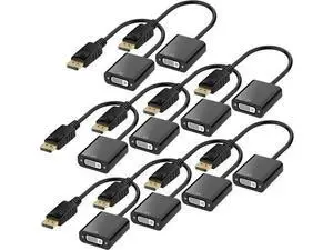 10 Packs DisplayPort to DVI-D Adapter, Gold-Plated Male to Female DP to DVI Converter, Black Compatible with Desktop Laptop PC Monitor Projector HDTV 10 Packs DisplayPort to DVI-D Adapter, Gold-Plated Male to Female DP to DVI Converter, Black Compatible with Desktop Laptop PC Monitor Projector HDTV