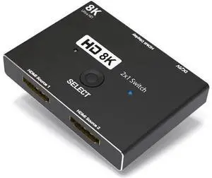 8K HDMI 2.1 Switch 2 in 1 Out, 48Gbps High Speed Directional Splitter Converter, 8K@60Hz 4K@120Hz Compatible with Xbox PS3 PS4 PS5 Projector Monitor 8K HDMI 2.1 Switch 2 in 1 Out, 48Gbps High Speed Directional Splitter Converter, 8K@60Hz 4K@120Hz Compatible with Xbox PS3 PS4 PS5 Projector Monitor